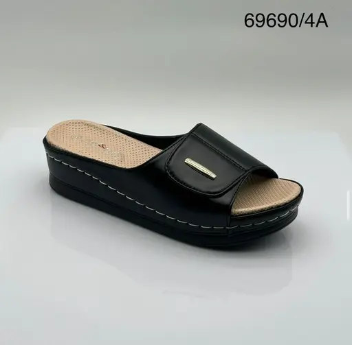 شبشب 69690/4A  اسود-بيج-ذهبي37-42  E4