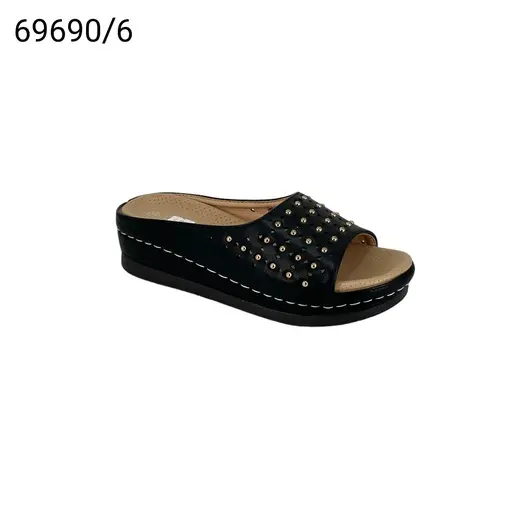 شبشب نسائي  69690/6  اسود-بيح    37-42      E4