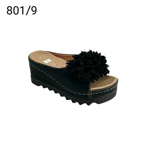 [801/9] شبشب نسائي  801/9  اسود    37-43      B3