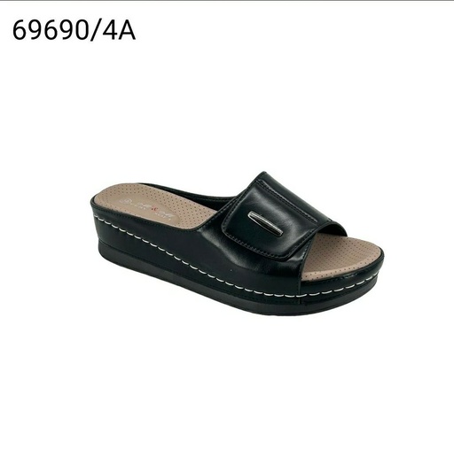 [69690/4A] شبشب نسائي  69690/4A  اسود-كاكي سلفر    37-42      E4