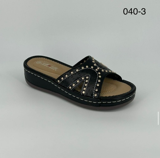 [040/3] شبشب نسائي  040/3  اسود    37-42      E5