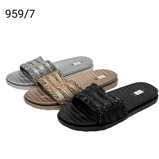 [959/7] شبشب نسائي  959/7  ملون كرستال شد36   F6