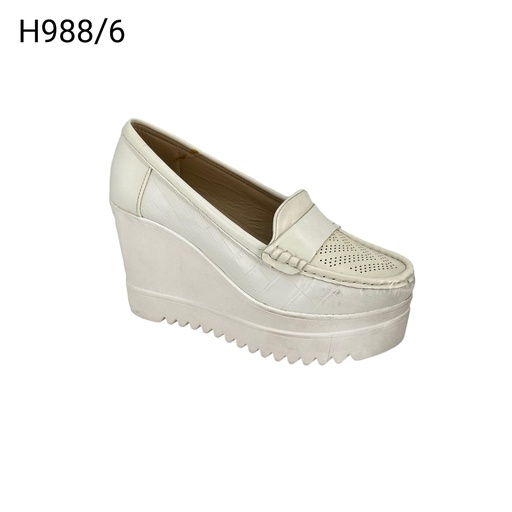 [H988/6] جزمة نسائي  H988/6  ابيض    36-41      F4