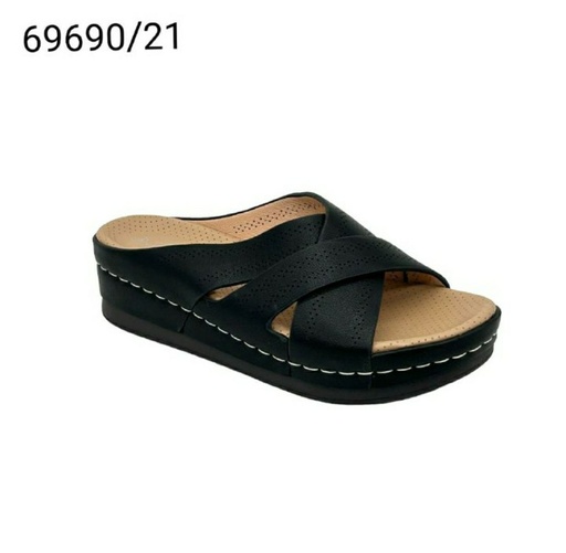 [69690/21] شبشب 69690/21  اسود-كاكي37-42 B4