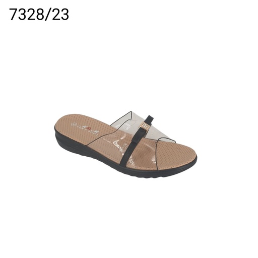 [7328/23] شبشب   7328/23  اسودشفاف38-43 D5