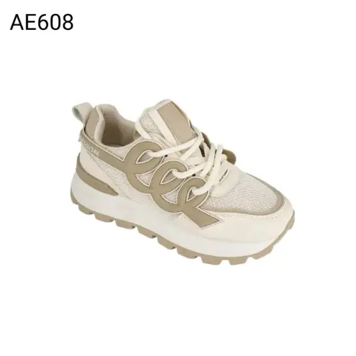 [AE608] AE608سبورت شد24نسائي سود ابيض كاكي 36-41  E6