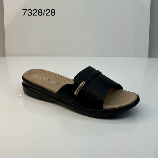 [7328/28] شبشب نسائي7328/28 اسود 38-43  B4