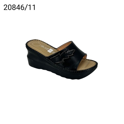 [20846/11] شبشب نسائي 20846/11 اسود ورقةجديد 37-41  A6