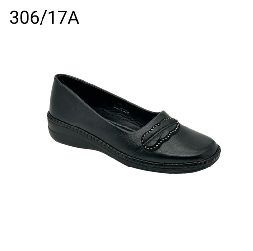 [306/17A] جزمة نسائي  306/17A  اسود    38-43      B3