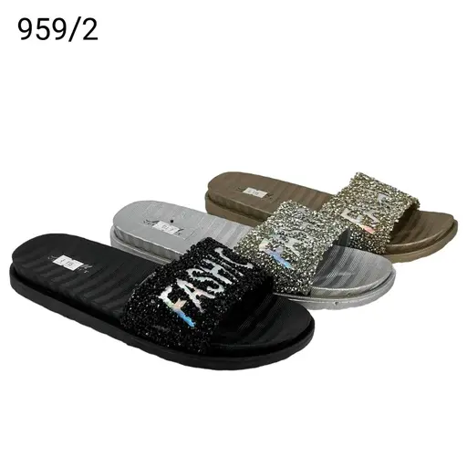 [959/2] شبشب نسائي  959/2  ملون كرستال   38-42   شد36   B3